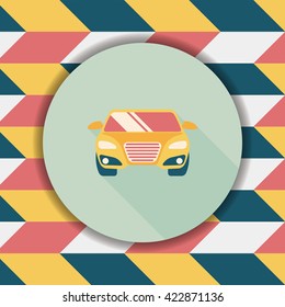 Transportation car flat icon with long shadow,eps10
