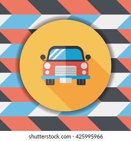 Transportation car flat icon with long shadow,eps10
