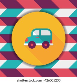 Transportation car flat icon with long shadow,eps10