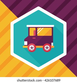 Transportation car flat icon with long shadow,eps10