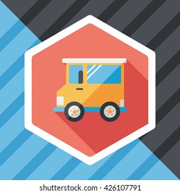 Transportation car flat icon with long shadow,eps10