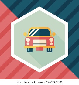 Transportation car flat icon with long shadow,eps10