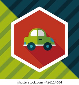 Transportation car flat icon with long shadow,eps10