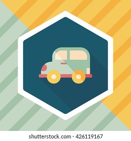 Transportation car flat icon with long shadow,eps10