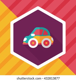 Transportation car flat icon with long shadow,eps10