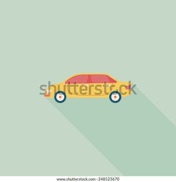 Transportation car\
flat icon with long\
shadow,eps10