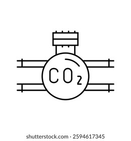 transportation carbon line icon vector. transportation carbon sign. isolated contour symbol black illustration