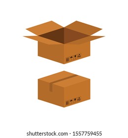 Transportation and cargo concept. Carton packaging boxes. Cargo icon box vector 