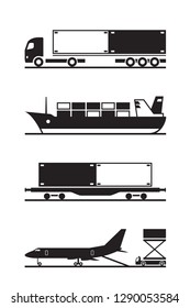 Transportation of cargo containers - vector illustration