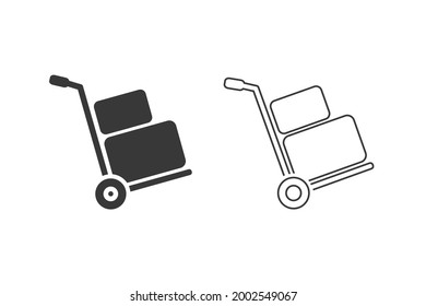 Transport von Fracht, Web-Icon-Set. Vektordesign