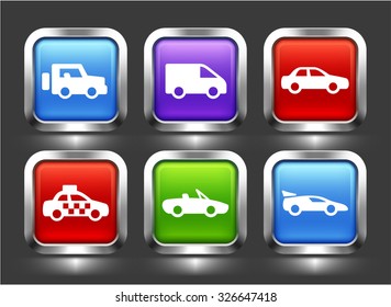 Transportation and cars on Color Square Buttons