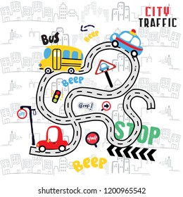 transportation cartoon vector for t shirt