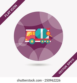 Transportation Cement mixer flat icon with long shadow,eps10