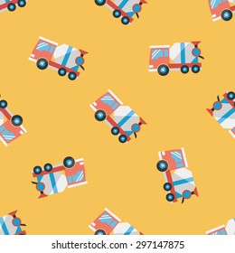 Transportation Cement mixer flat icon,eps10 seamless pattern background