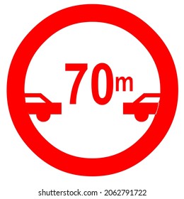 transportation circle signs warning cautions distance