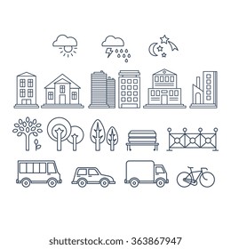 Transportation and City Traffic Infographics Elements. Vector Illustartion Set