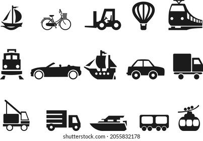 transportation collection traffic vector icons symbol 