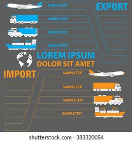 Transportation color tab for add text of business information. Vector style