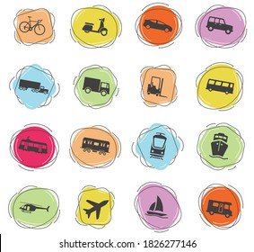 Transportation color vector icons for web and user interface