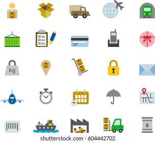 TRANSPORTATION colored flat icons