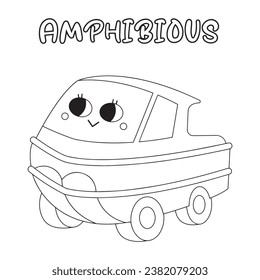 Transportation Coloring Page. Amphibious Color Page.