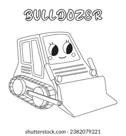 Transportation Coloring Page. Bulldozer Color Page.