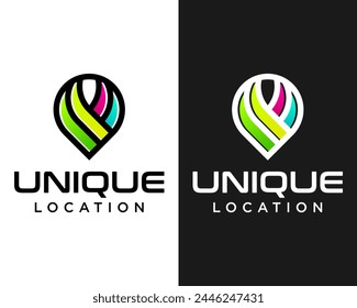 Transportation company gps map location icon logo design.