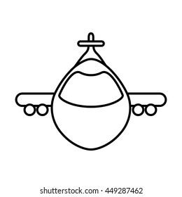 Transportation concept represented by airplane icon. isolated and flat illustration 