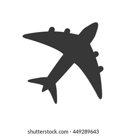 Transportation concept represented by airplane icon. isolated and flat illustration 