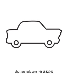 Transportation concept represented by car icon. Isolated and flat illustration