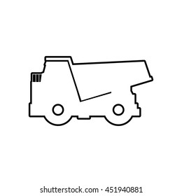 Transportation concept represented by dump truck silhouette icon. Isolated and flat illustration