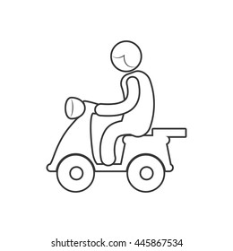Transportation concept represented by motorcycle icon. Isolated and Flat illustration