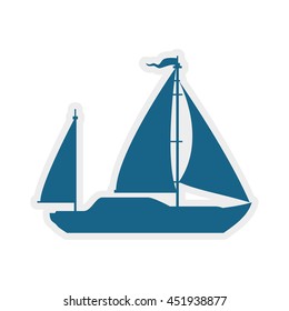 Transportation concept represented by ship icon. Isolated and flat illustration