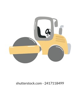 transportation for the construction site, cargo truck, bus, excavator, crane, tractor. construction machinery