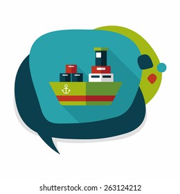 Transportation Container ship flat icon with long shadow,eps10