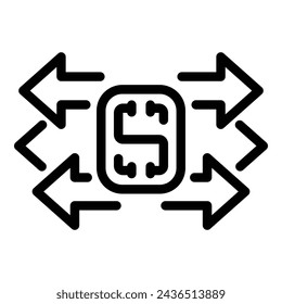 Transportation control icon outline vector. Urban traffic development. Mobility organization system