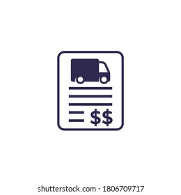transportation costs icon with a van