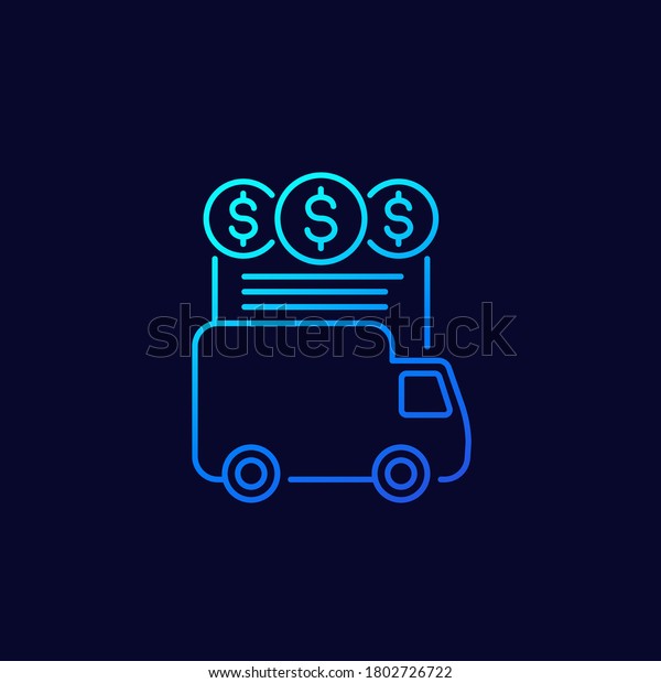 transportation costs line vector\
icon