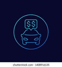 transportation costs linear icon, vector