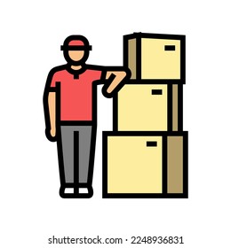 transportation courier color icon vector. transportation courier sign. isolated symbol illustration