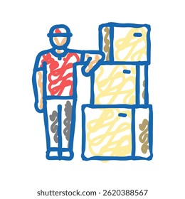 transporte courier ícone doodle esboço vetor. transporte courier sinal. símbolo isolado ilustração