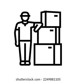 transportation courier line icon vector. transportation courier sign. isolated contour symbol black illustration