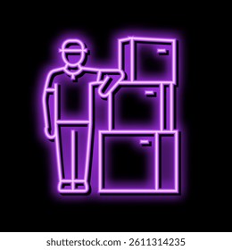 transportation courier neon light sign vector. transportation courier sign. isolated symbol illustration