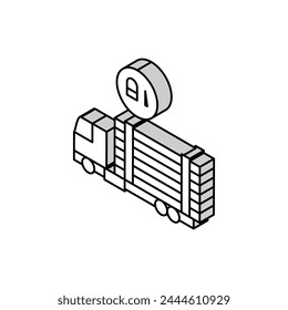 transportation and delivery aluminium production isometric icon vector. transportation and delivery aluminium production sign. isolated symbol illustration