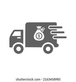 Transportation, delivery, motor, collector car icon. Gray vector graphics.