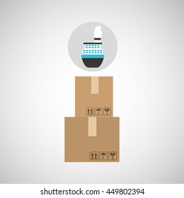 transportation delivery package isolated, vector illustration eps10