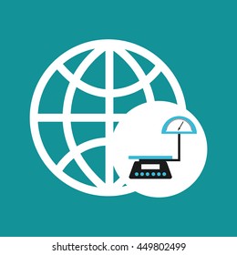 transportation delivery service box warehouse isolated, vector illustration