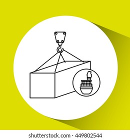 transportation delivery service box warehouse isolated, vector illustration