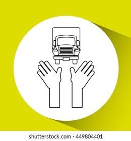 transportation delivery service box warehouse isolated, vector illustration