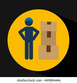 transportation delivery service box warehouse isolated, vector illustration